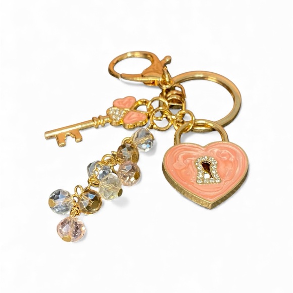 Accessories - NWOT Heart and Key Bag Charm